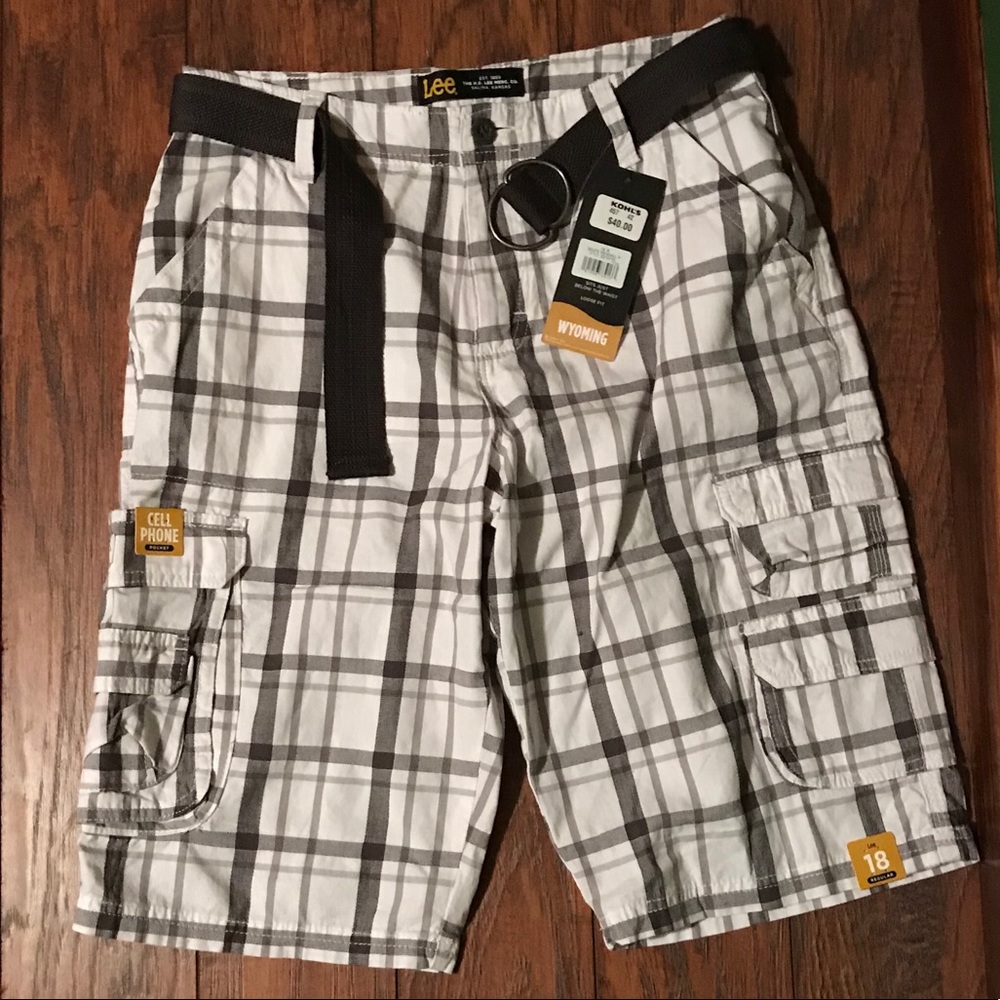 🆕LEE Boys' Big/18R Dungarees Belted Cargo Short